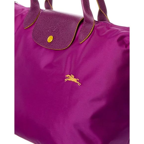 Longchamp Le Pliage Club Medium Nylon Short Handle Tote, Purple - Picture 3 of 4
